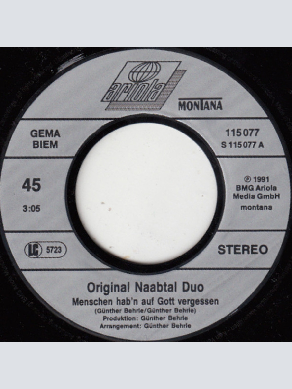 Vinyl / Original Naabtal Duo - Menschen Hab'n Auf Gott Vergessen