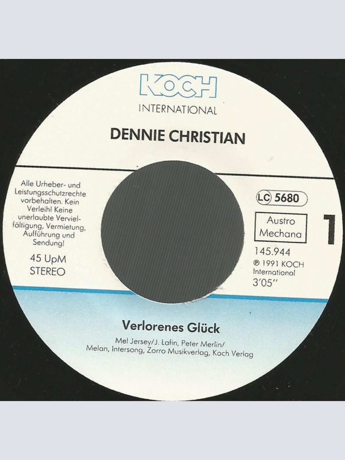 Vinyl / Dennie Christian - Verlorenes Glück