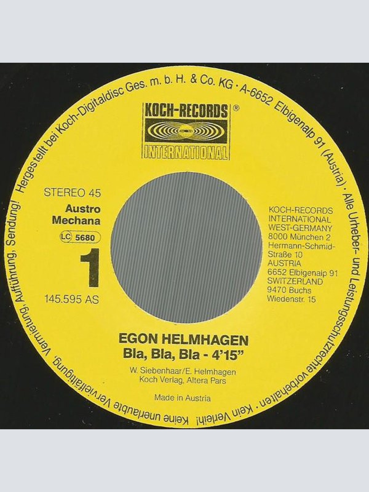 Vinyl / Egon Helmhagen Und Die Casablanca Showband - Bla, Bla, Bla