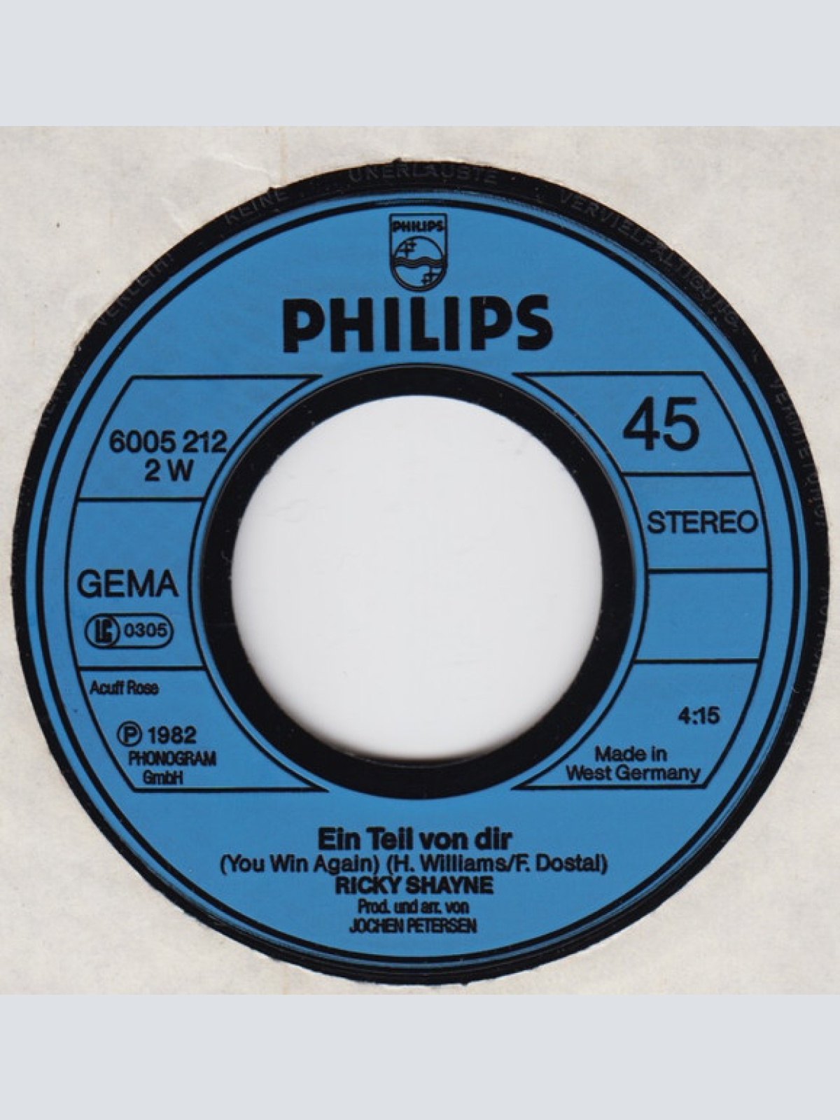 Vinyl / Ricky Shayne - Träumen Verboten