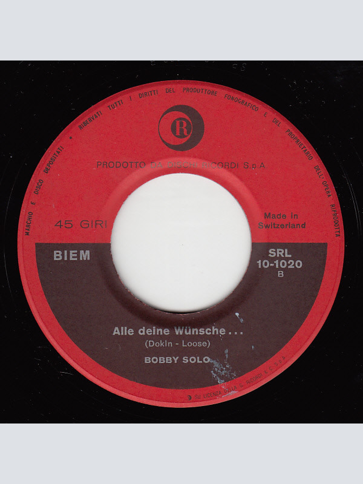 Vinyl / Bobby Solo - Zigeunermädchen (Zingara) / Alle Deine Wünsche. ..