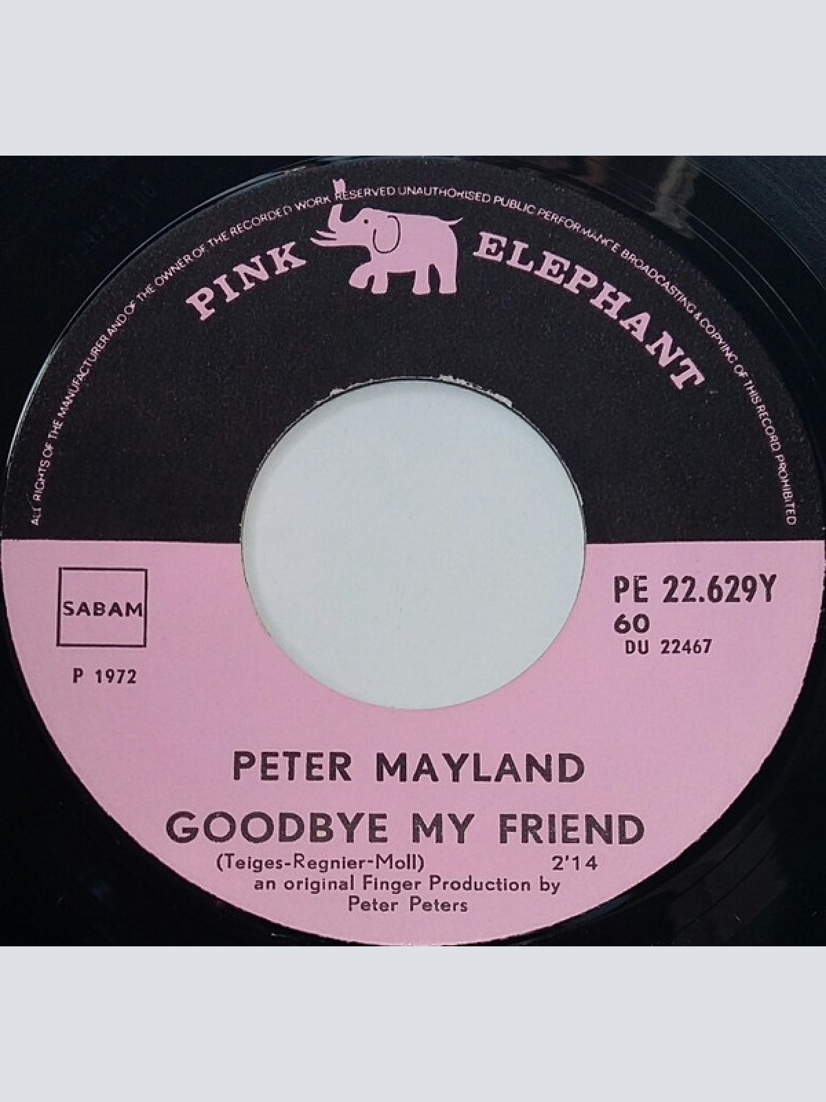 Vinyl / Peter Mayland - Melanie / Goodbye My Friend