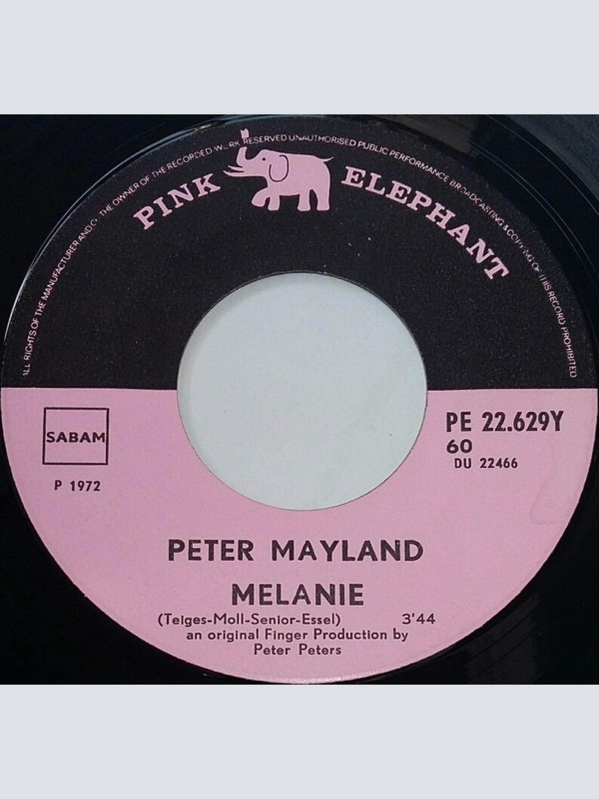 Vinyl / Peter Mayland - Melanie / Goodbye My Friend