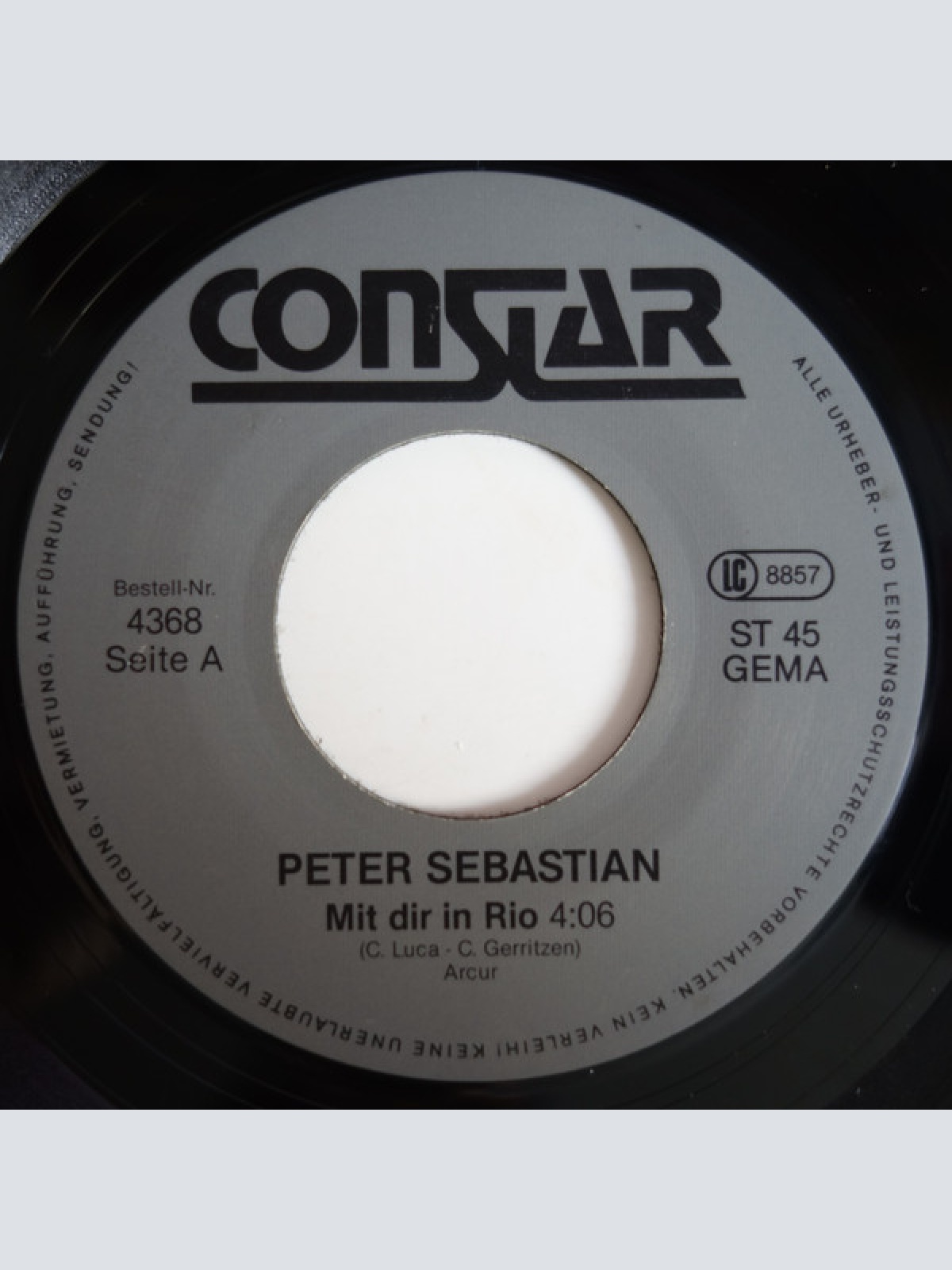 Vinyl / Peter Sebastian - Mit Dir In Rio / Das Macht Das Rock 'n' Roll Gefühl