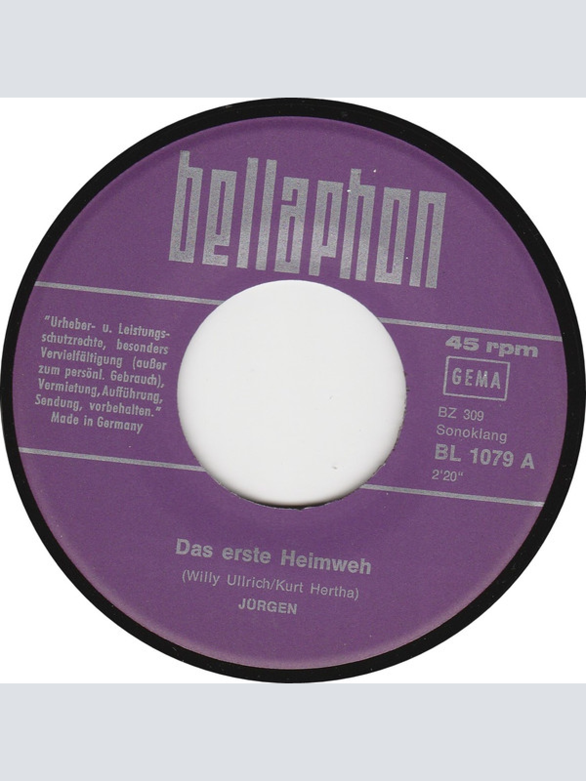 Vinyl / Jürgen* - Das Erste Heimweh / Das Herz Einer Mutter