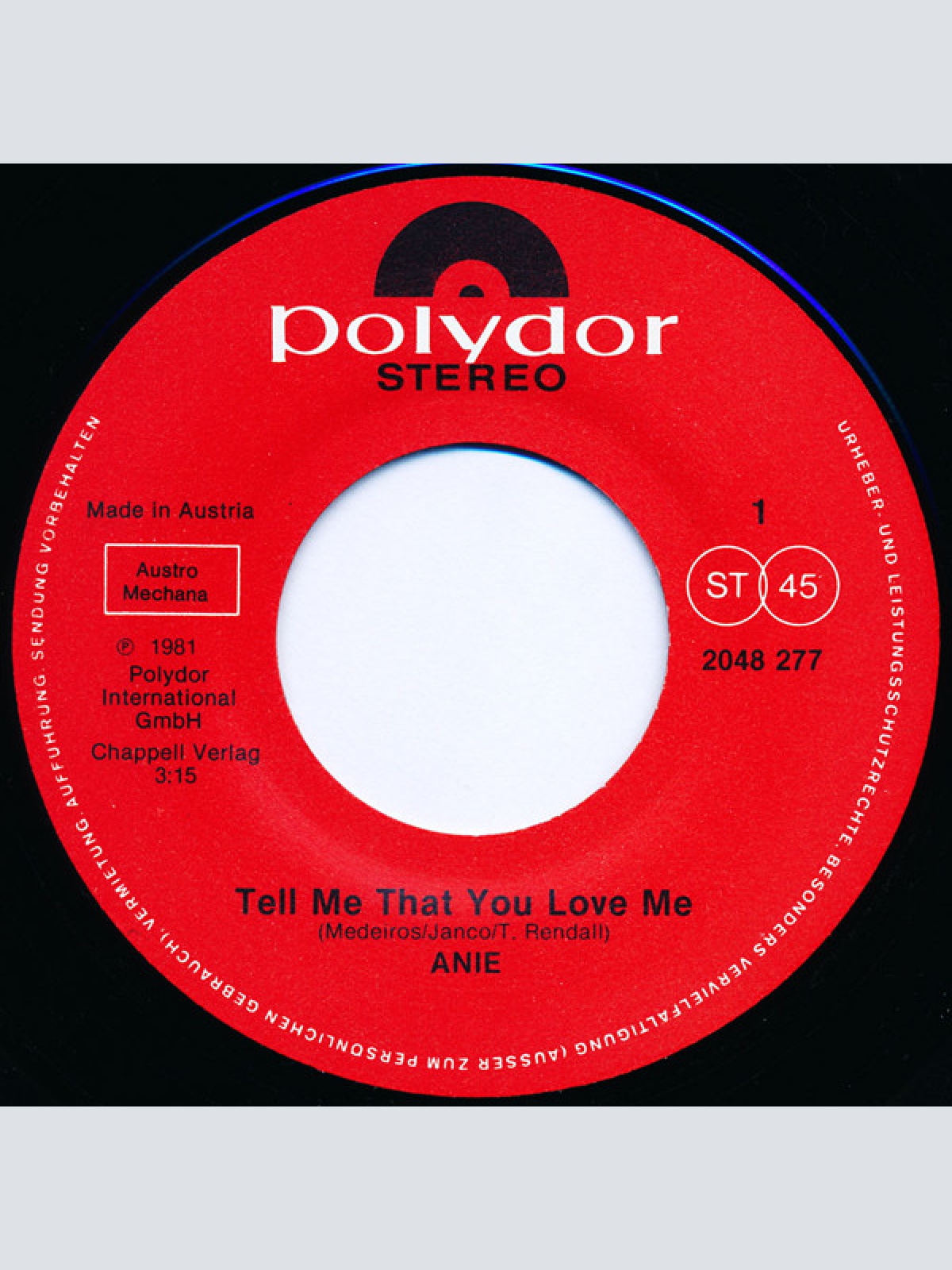 Vinyl / Anie* - Tell Me That You Love Me