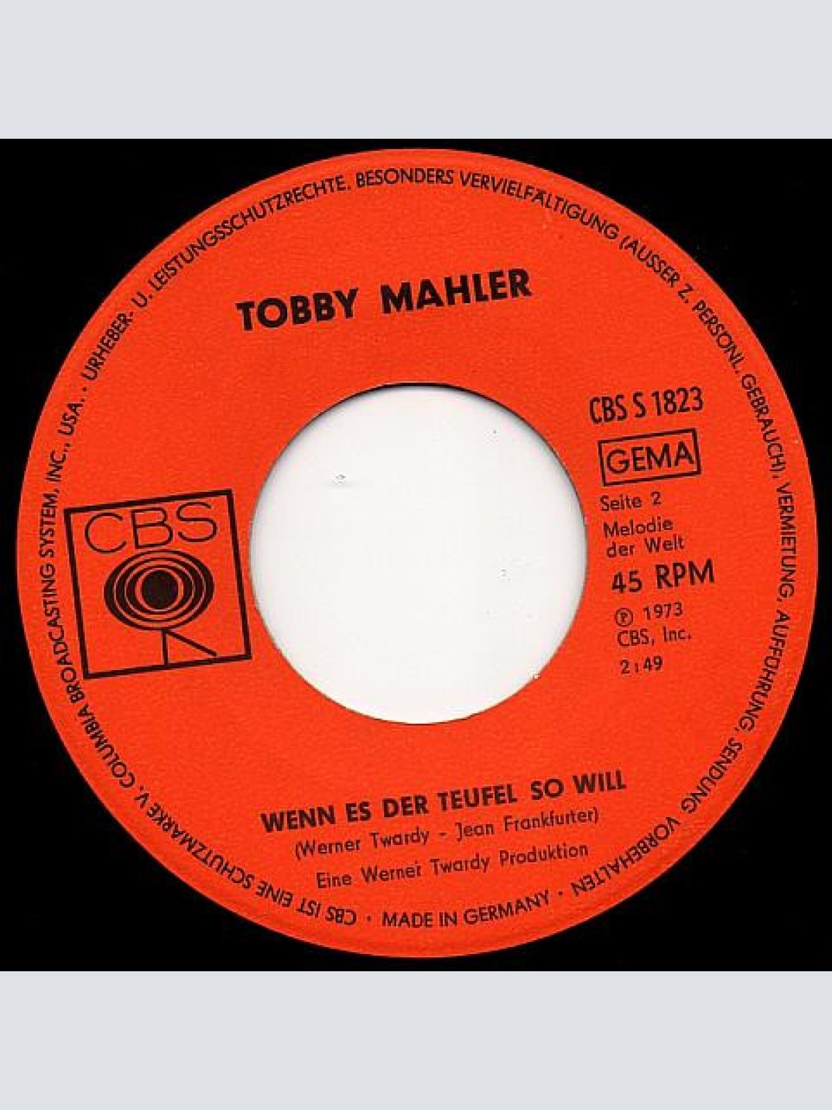 Vinyl / Tobby Mahler - Mit Pauken Und Trompeten