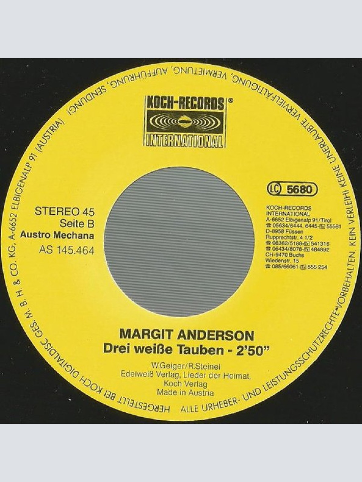Vinyl / Margit Anderson - Der Wein Ist Wie Die Liebe