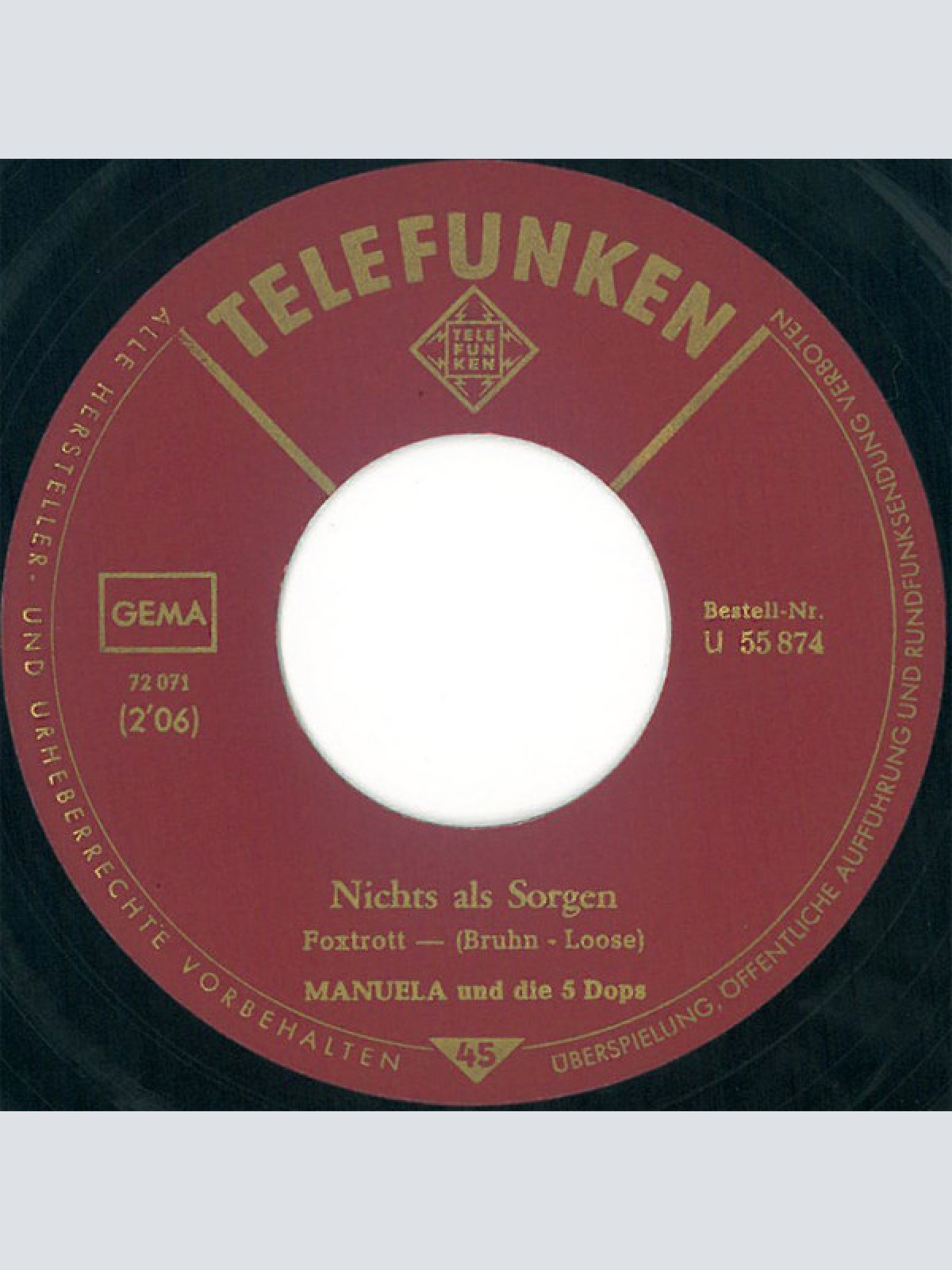 Vinyl / Manuela (5) Und Die 5 Dops - Love And Kisses / Nichts Als Sorgen