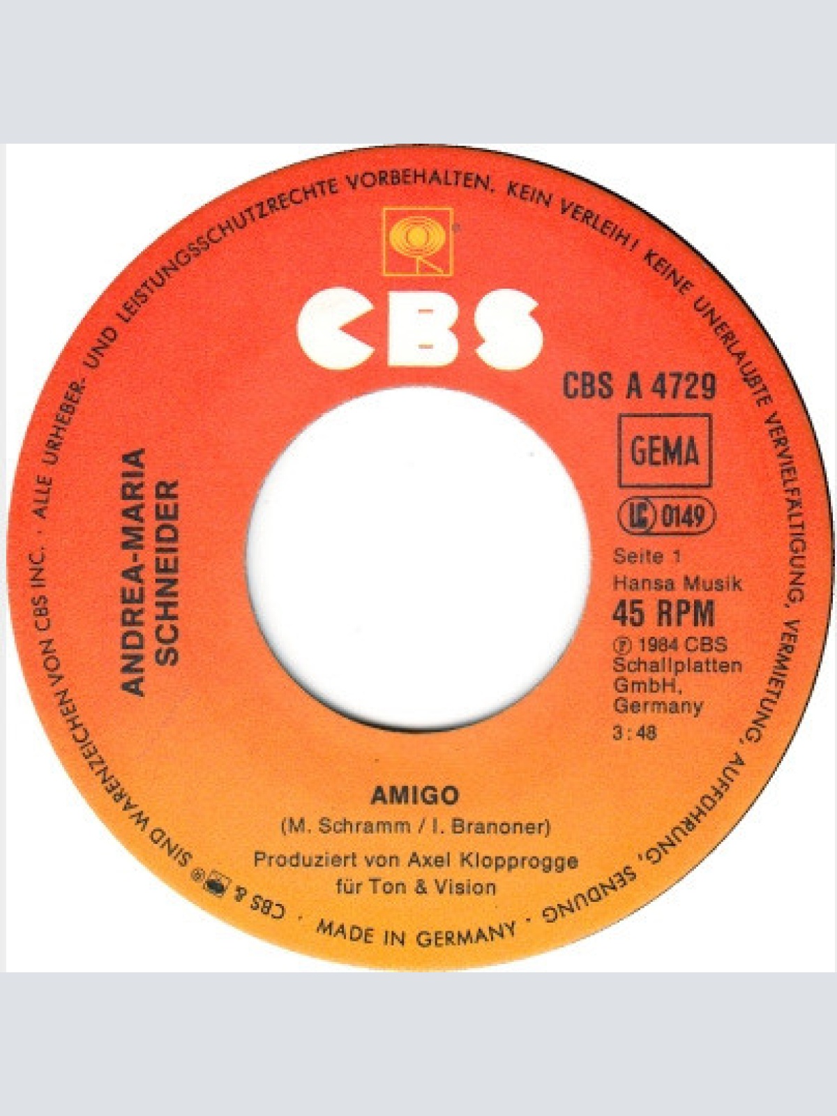 Vinyl / Andrea-Maria Schneider - Amigo