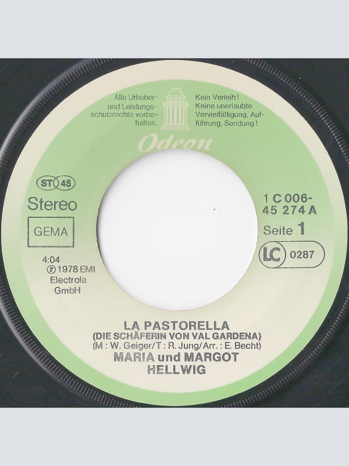 Vinyl / Maria Und Margot Hellwig* - La Pastorella (Die Schäferin Von Val Gardena)