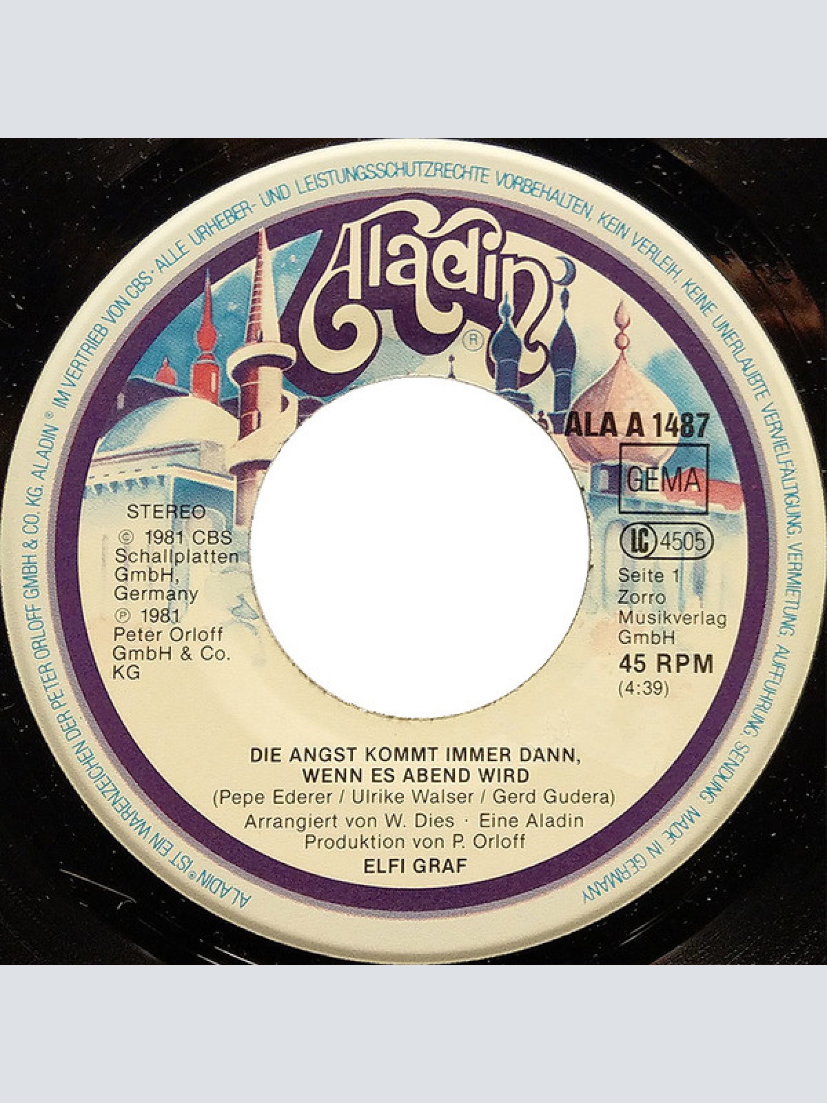 Vinyl / Elfi Graf - Die Angst Kommt Immer Dann, Wenn Es Abend Wird