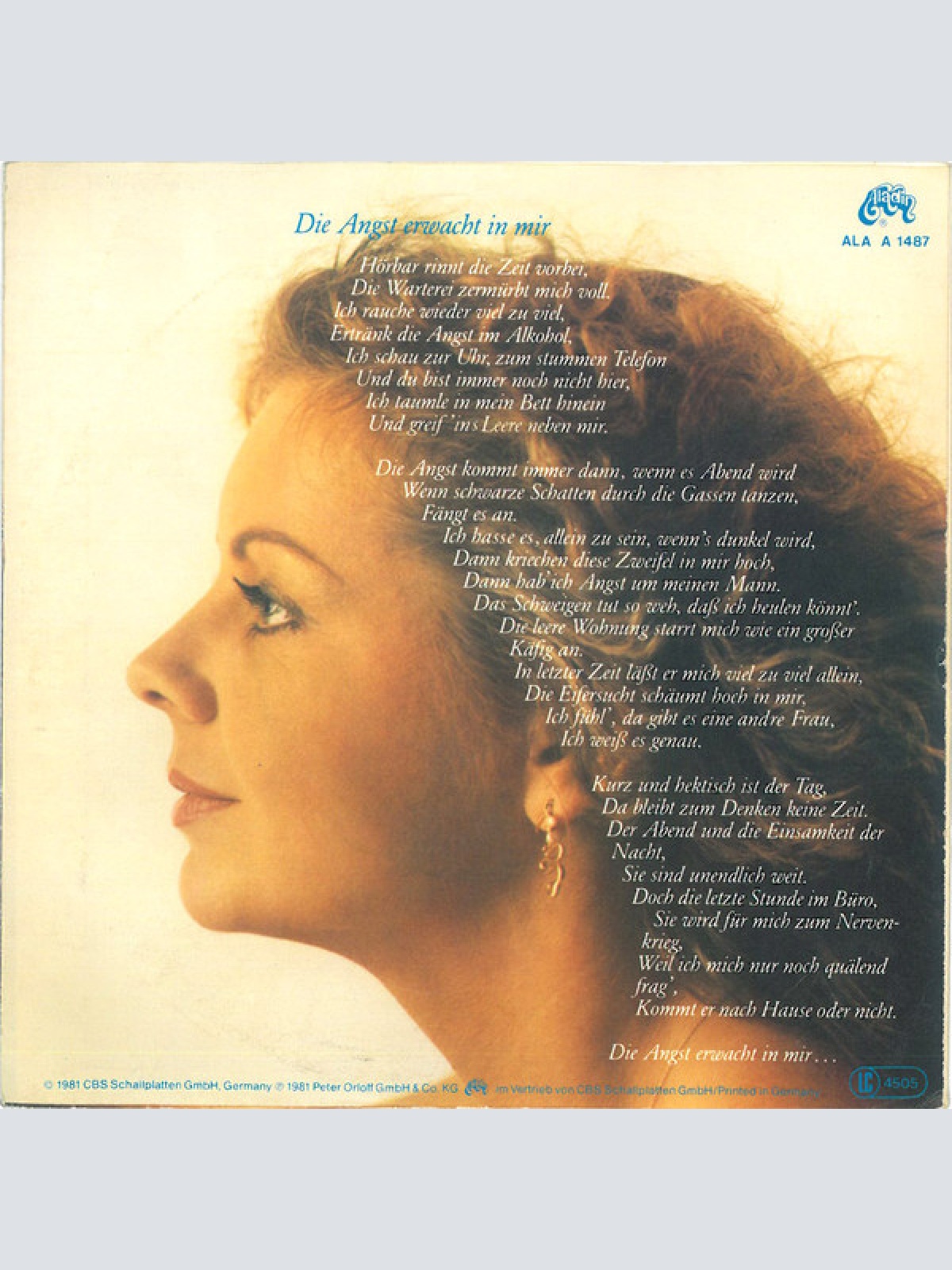 Vinyl / Elfi Graf - Die Angst Kommt Immer Dann, Wenn Es Abend Wird