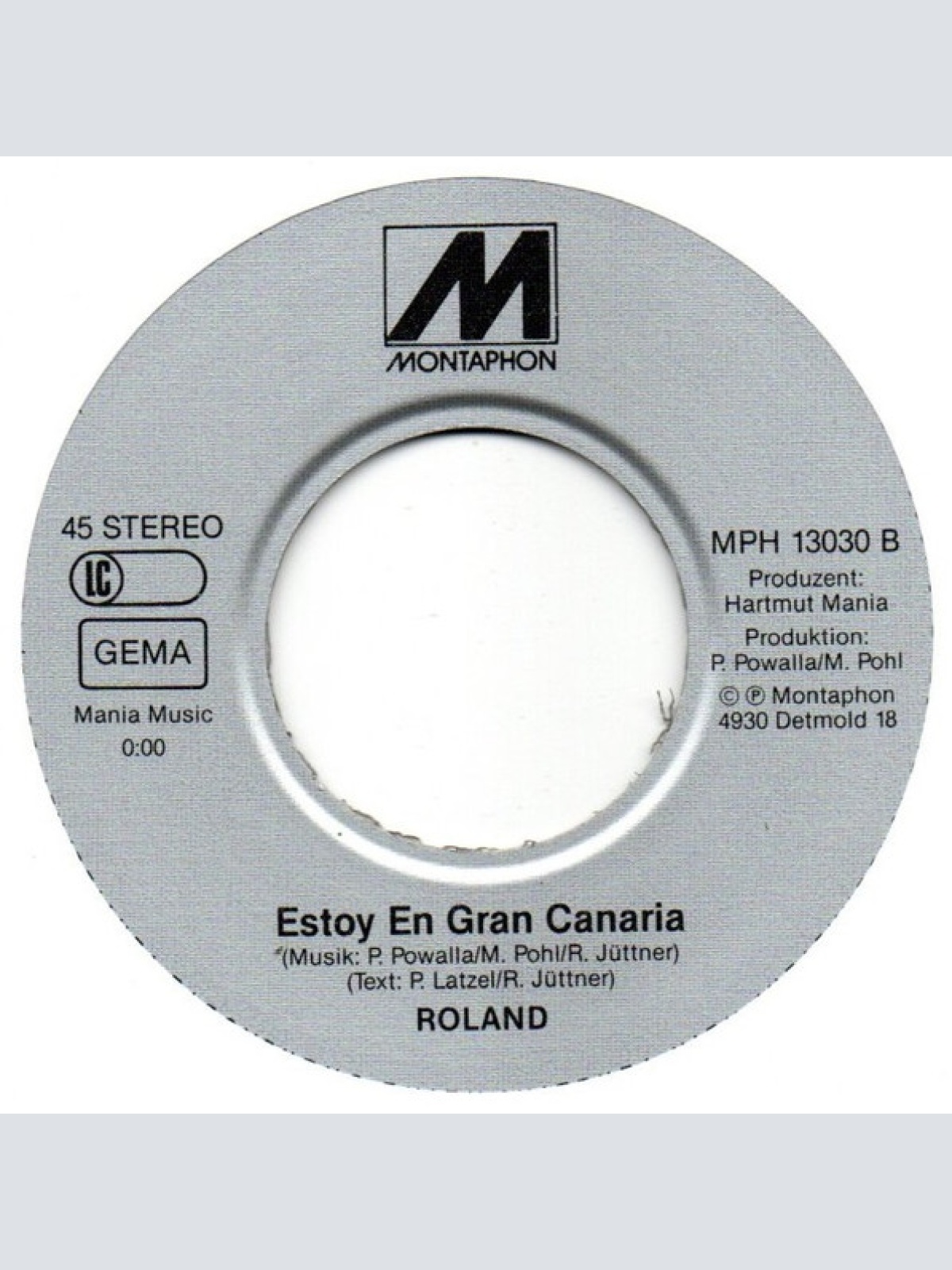 Vinyl / Roland (52) - Bin Jetzt Auf Gran Canaria