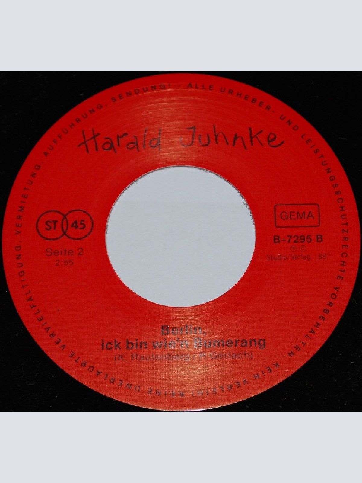 Vinyl / Harald Juhnke - Berlin Wenn Du Geburtstag Hast