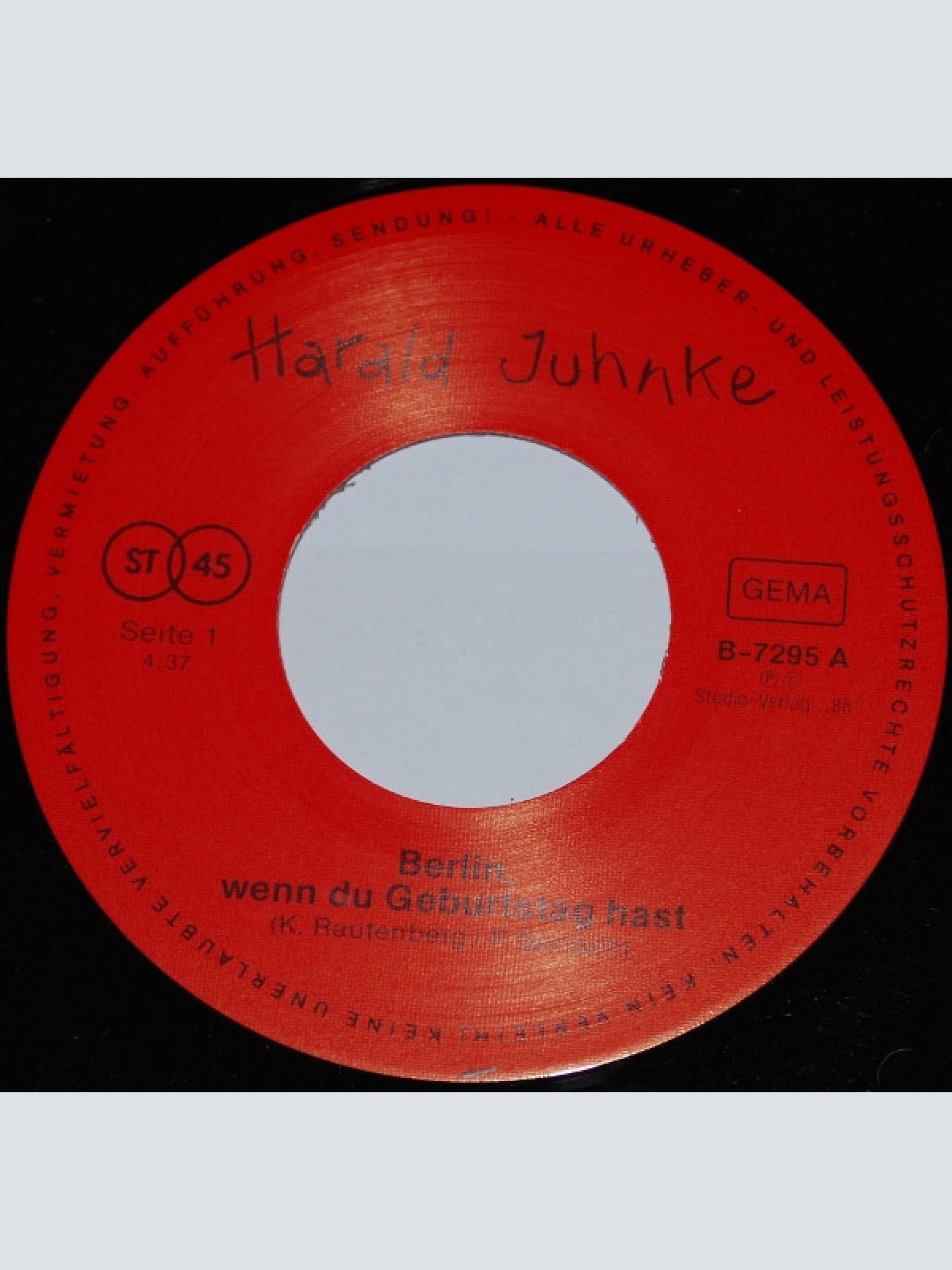 Vinyl / Harald Juhnke - Berlin Wenn Du Geburtstag Hast