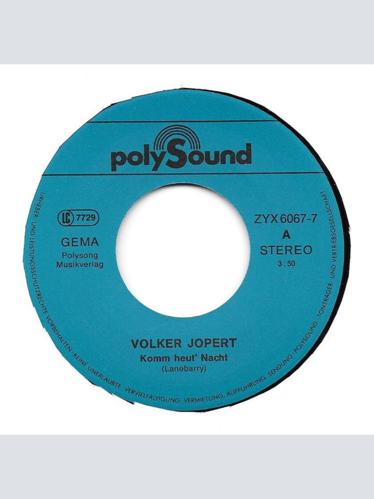 Vinyl / Volker Jopert - Komm Heut' Nacht