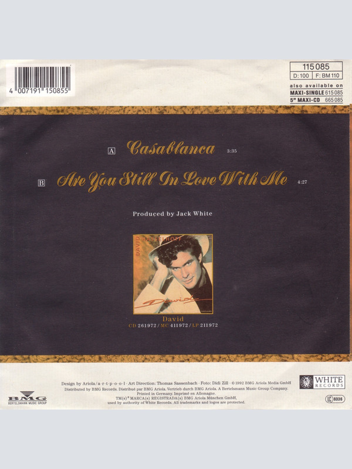 Vinyl / David Hasselhoff - Casablanca