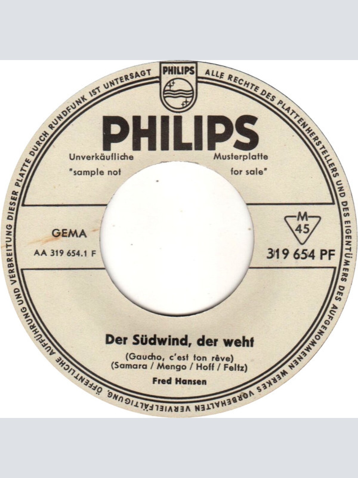 Vinyl / Fred Hansen (3) - Der Südwind, Der Weht