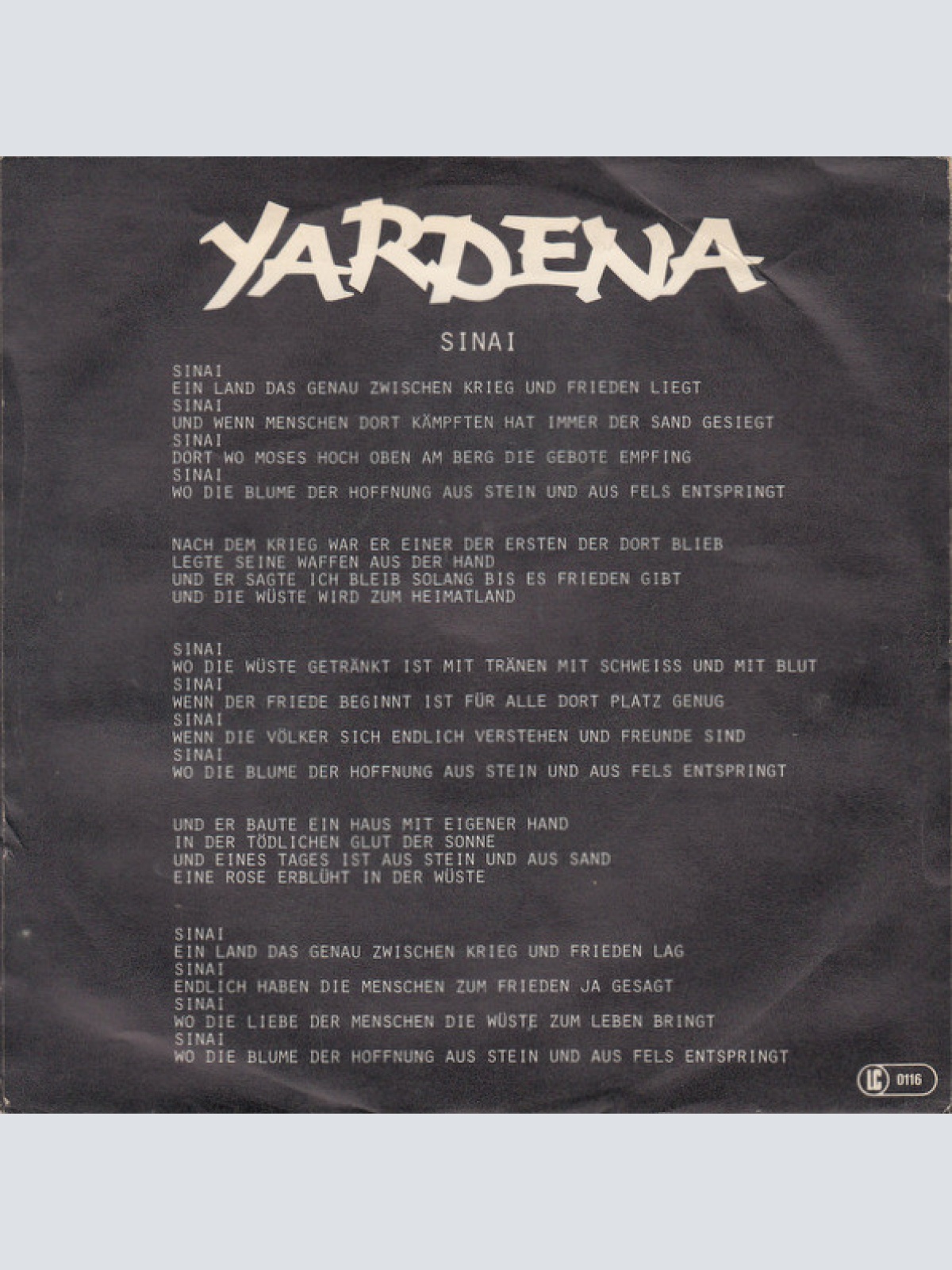 Vinyl / Yardena* - Sinai