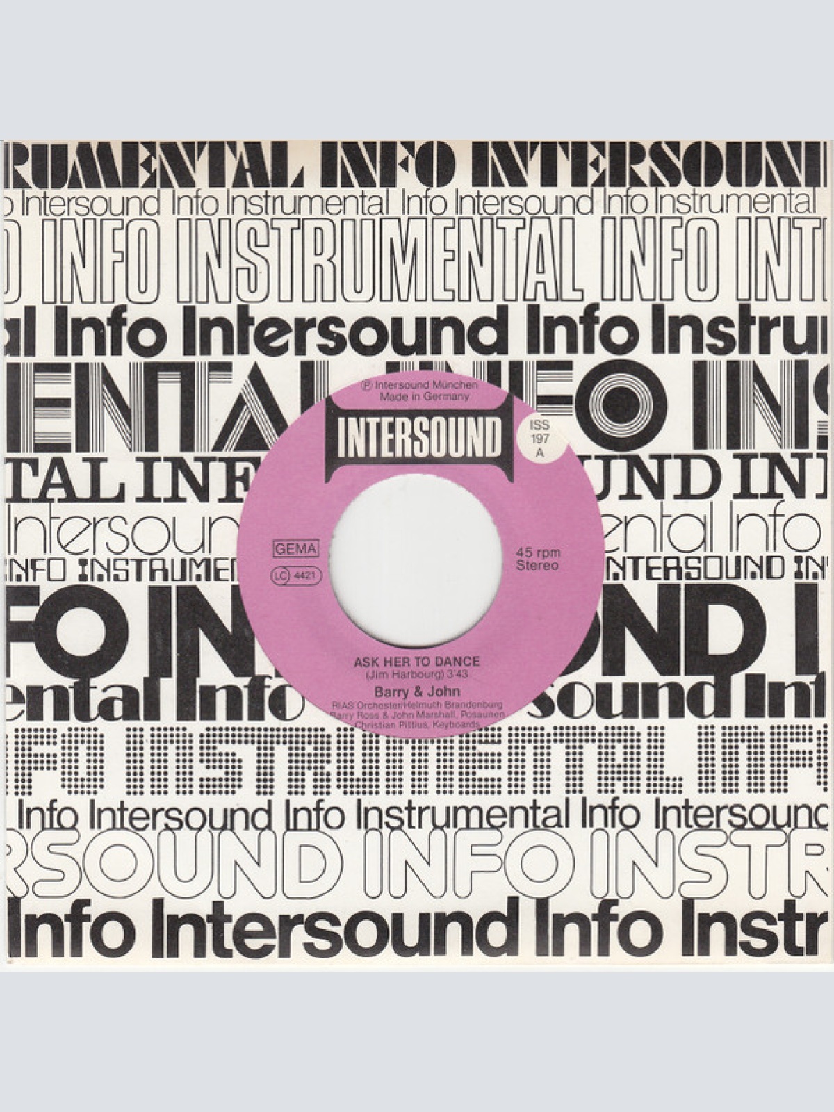 Vinyl / Barry* & John*, RIAS Orchestra* Conducted By Helmuth Brandenburg* - Ask Her To Dance