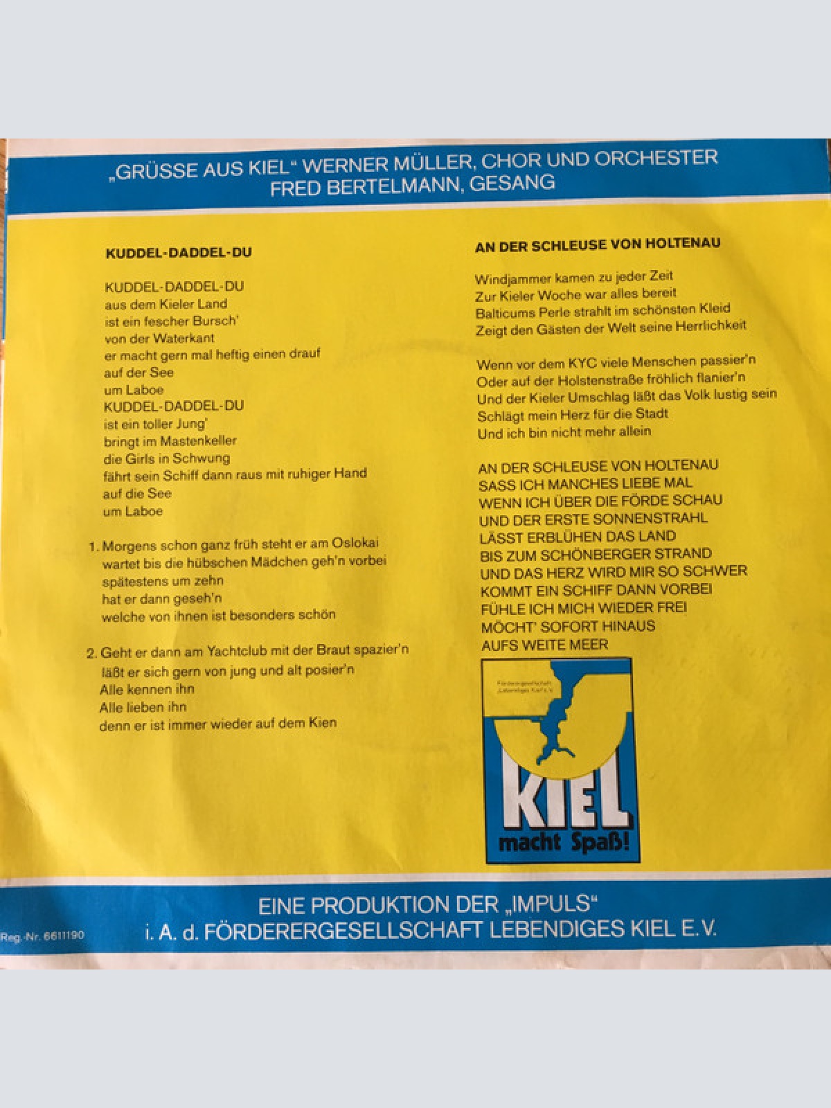 Vinyl / Fred Bertelmann, Werner Müller Und Sein Orchester - Grüsse aus Kiel