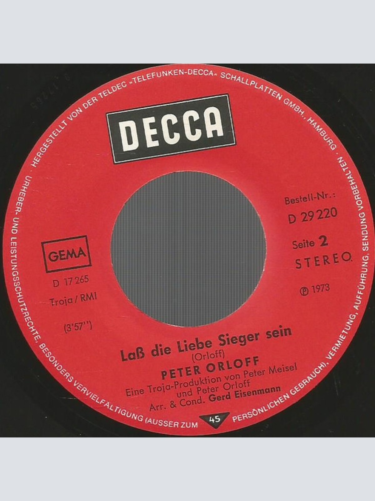 Vinyl / Peter Orloff - Die Schwarze Galeere Der Einsamkeit