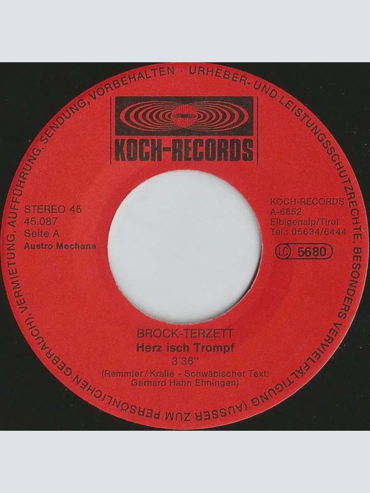 Vinyl / Das Brock-Terzett* - Herz Isch Trompf