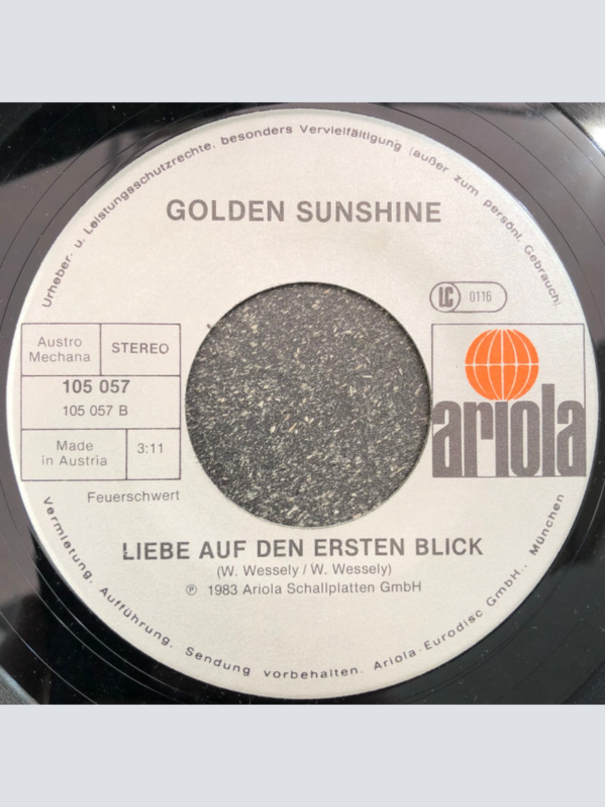 Vinyl / Golden Sunshine - Ohne Dich Ist Die Welt Nur Halb So Schön / Liebe Auf Den Ersten Blick