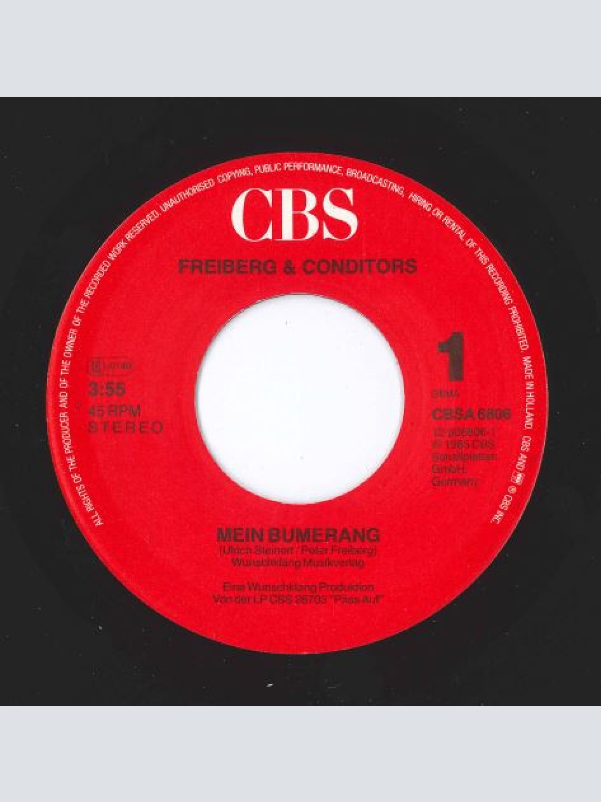 Vinyl / Freiberg & Conditors - Mein Bumerang