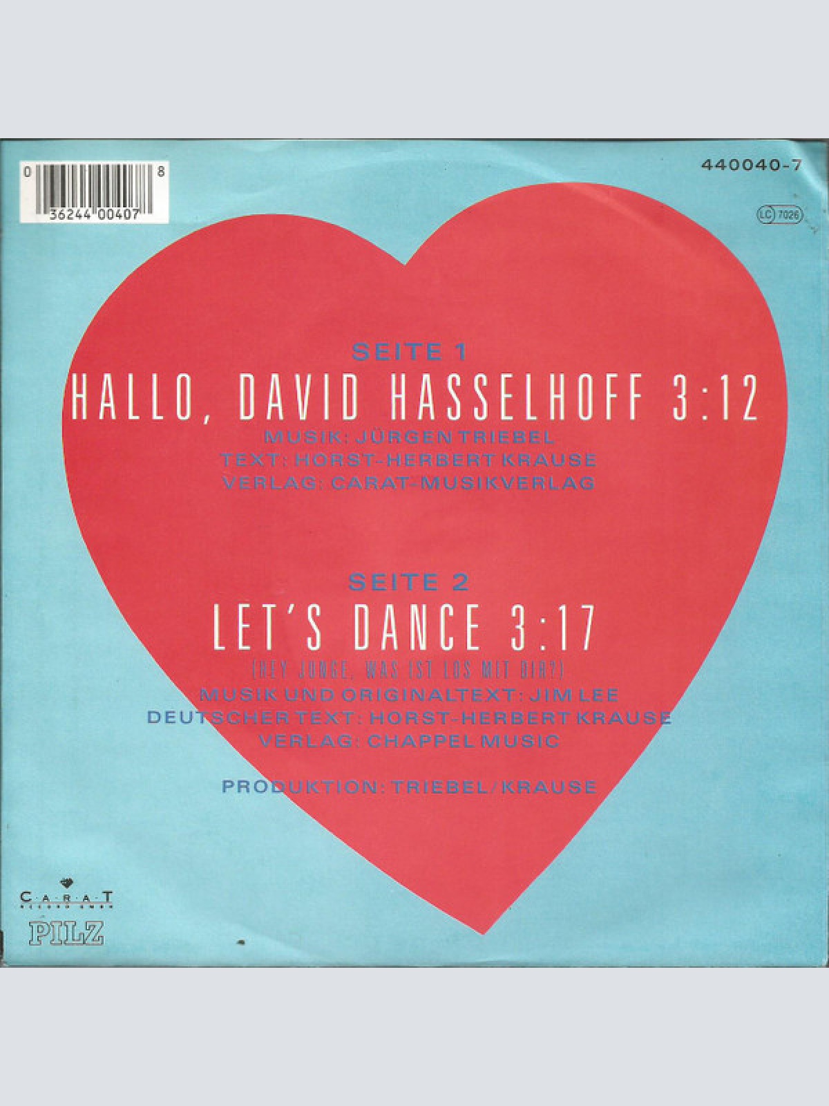 Vinyl / Charlie (109) - Hallo, David Hasselhoff