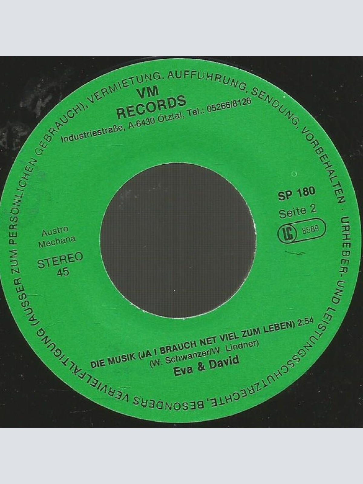 Vinyl / Eva + David* - Ruck Ma A Bisserl Z'samm / Die Musik (Ja I Brauch Net Viel Zum Leben)