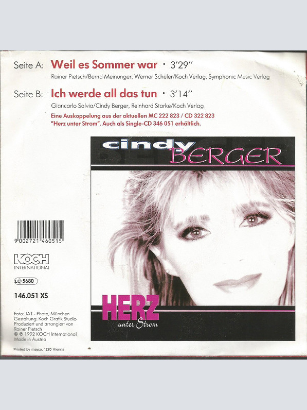 Vinyl / Cindy Berger - Weil Es Sommer War