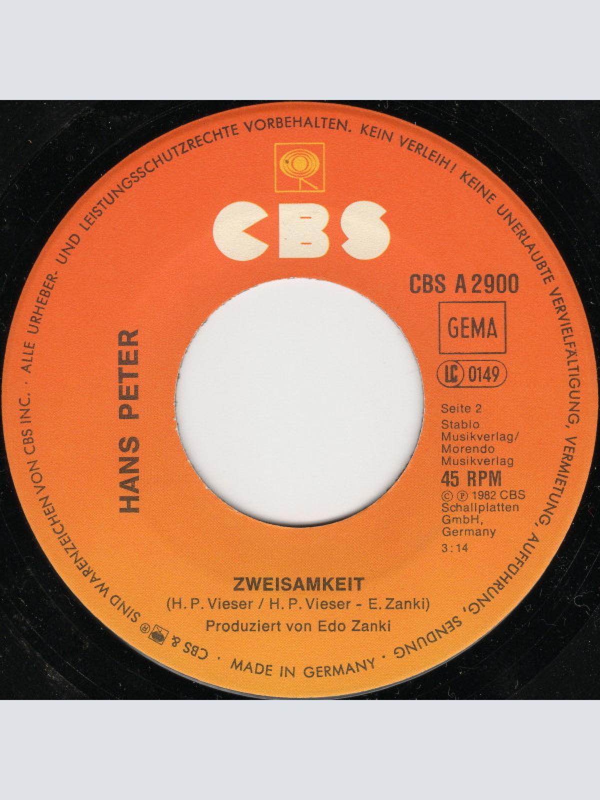 Vinyl / Hans Peter - Hey, Du Da