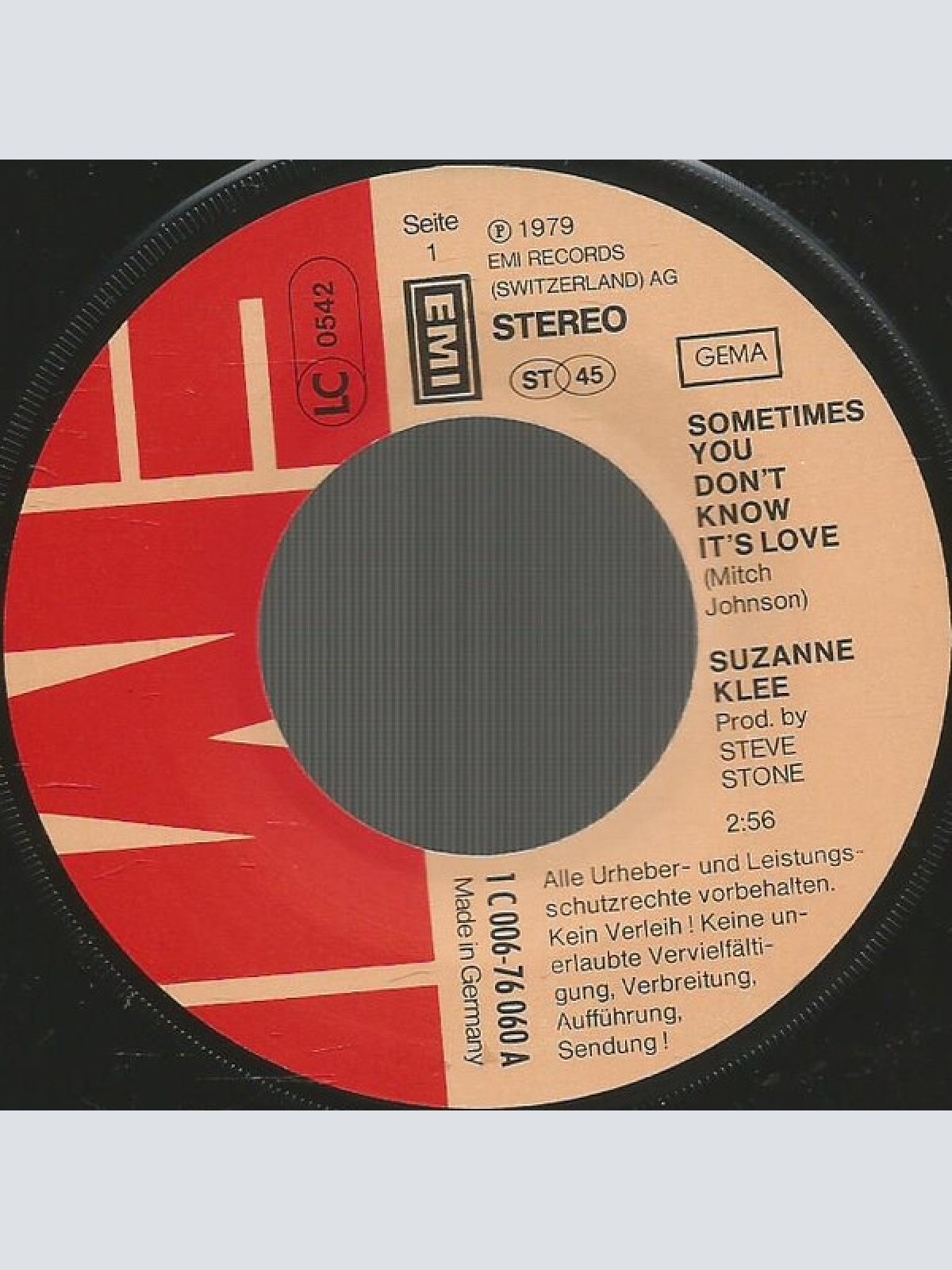 Vinyl / Suzanne Klee - Sometimes You Don't Know It's Love