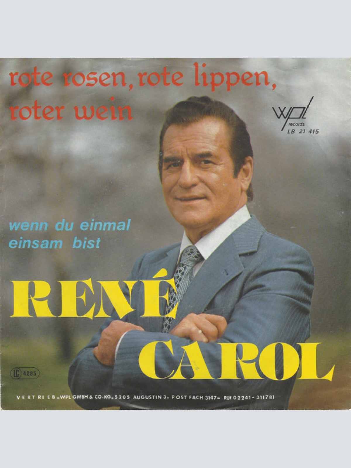 Vinyl / René Carol - Rote, Rosen, Rote Lippen, Roter Wein