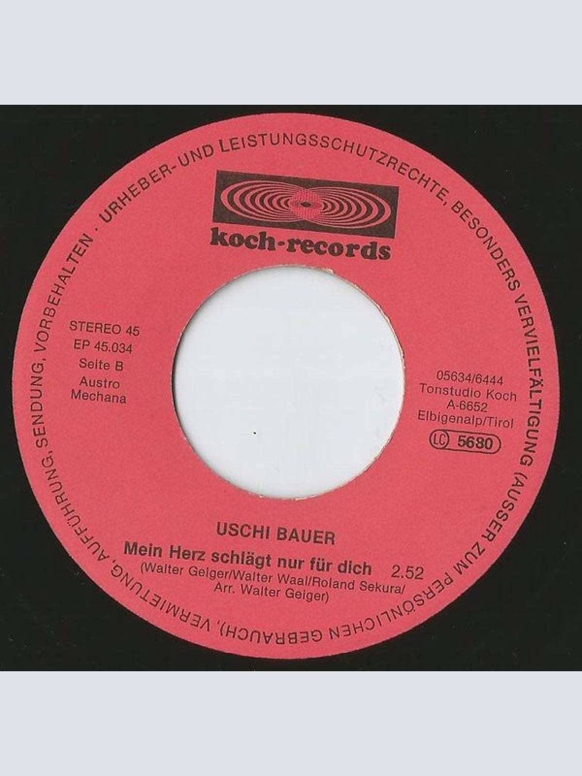 Vinyl / Uschi Bauer - Lieder Der Berge