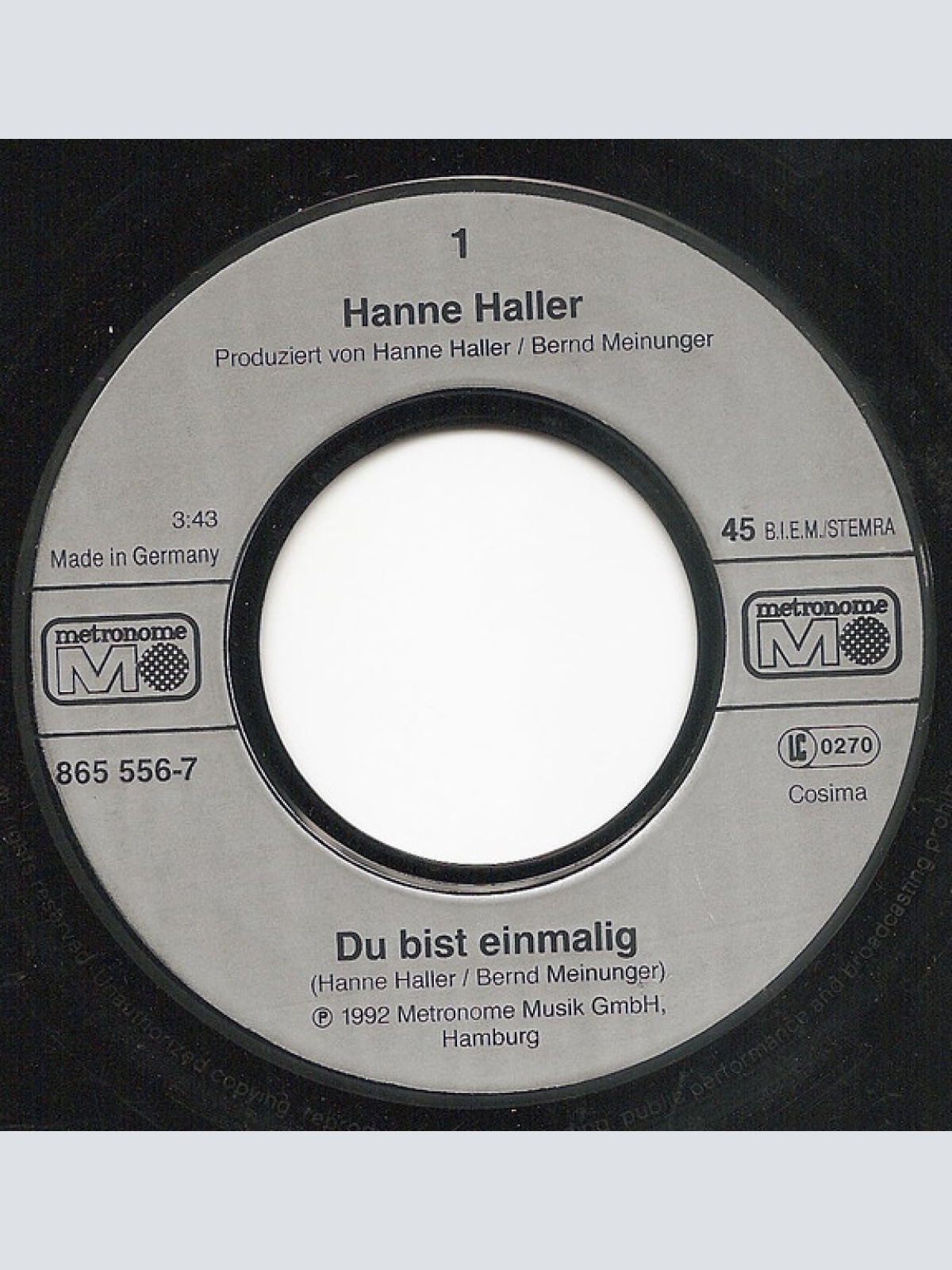 Vinyl / Hanne Haller - Du Bist Einmalig