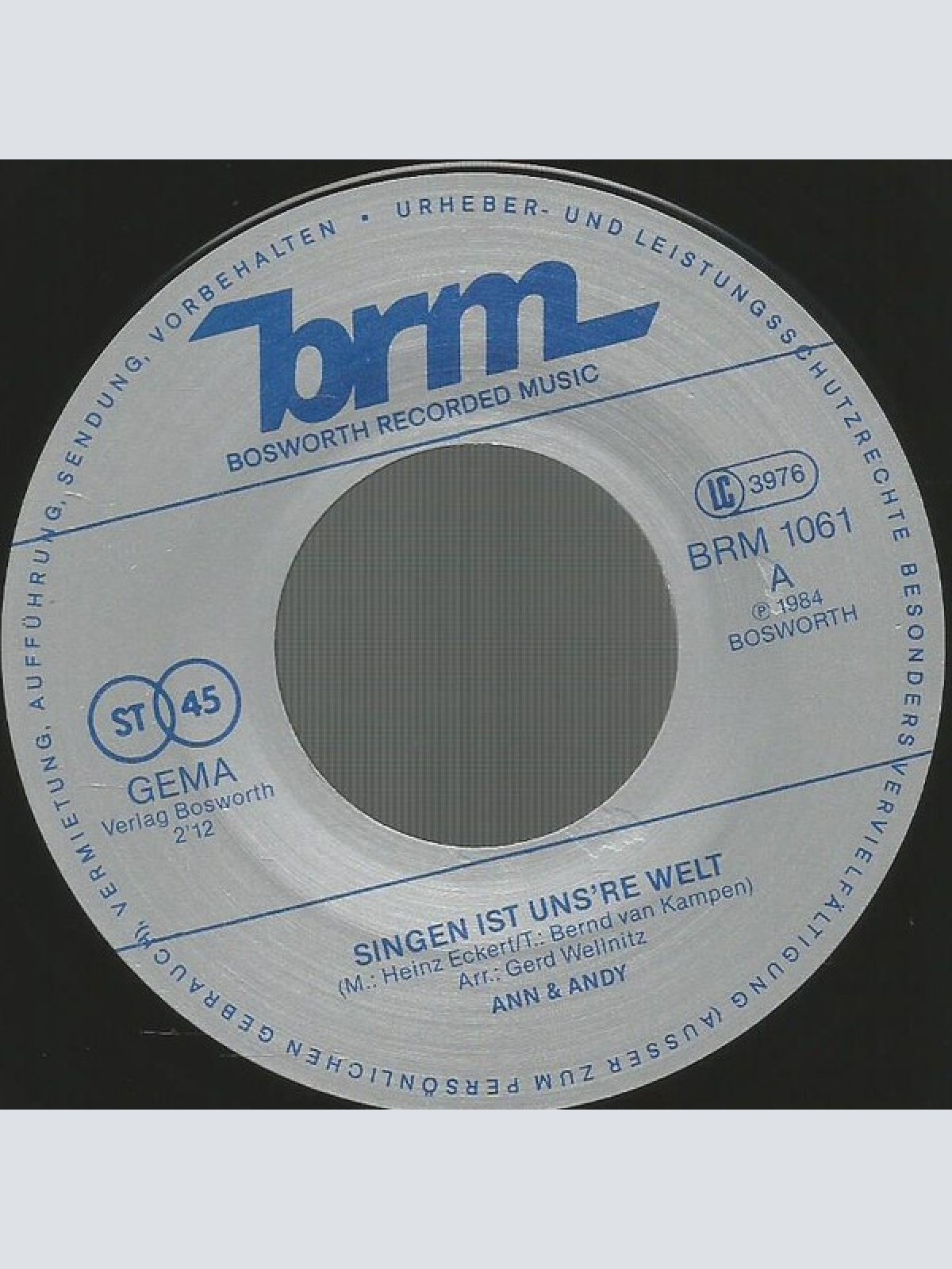 Vinyl / Ann & Andy - Singen Ist Uns're Welt