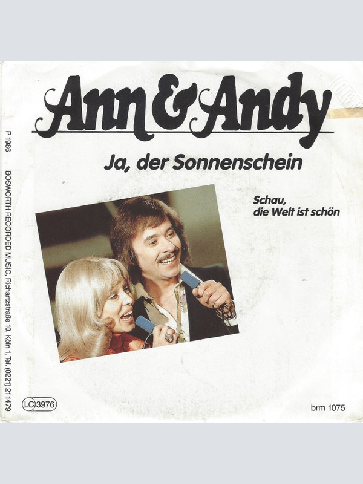 Vinyl / Ann & Andy - Ja, Der Sonnenschein