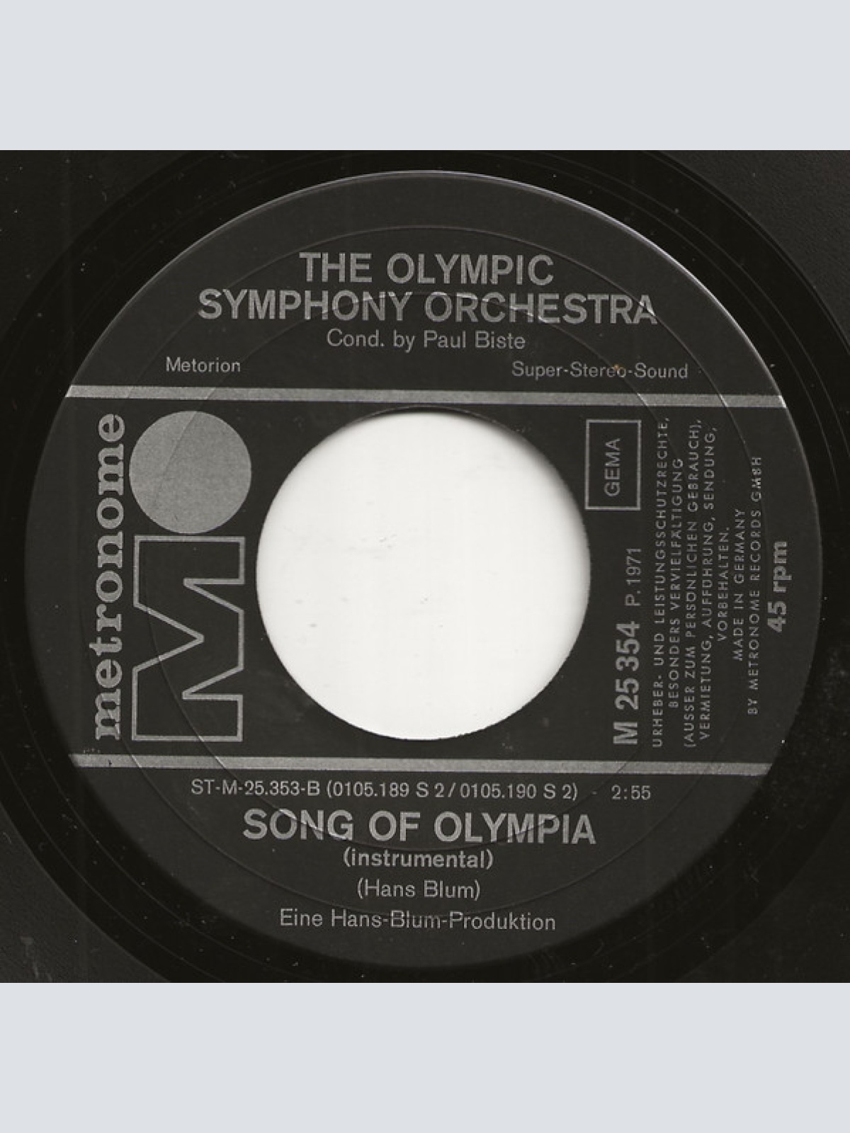 Vinyl / Ben Cramer, The Olympic Symphony Orchestra & Choir - Song Of Olympia