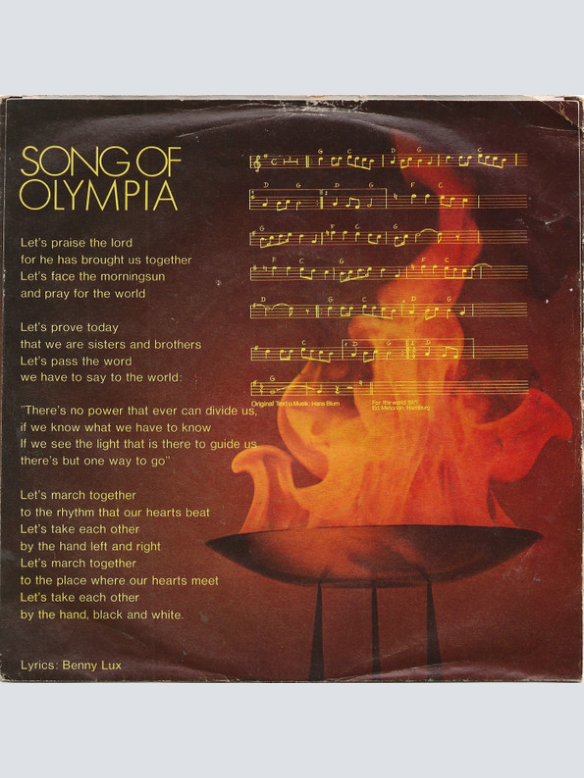 Vinyl / Ben Cramer, The Olympic Symphony Orchestra & Choir - Song Of Olympia