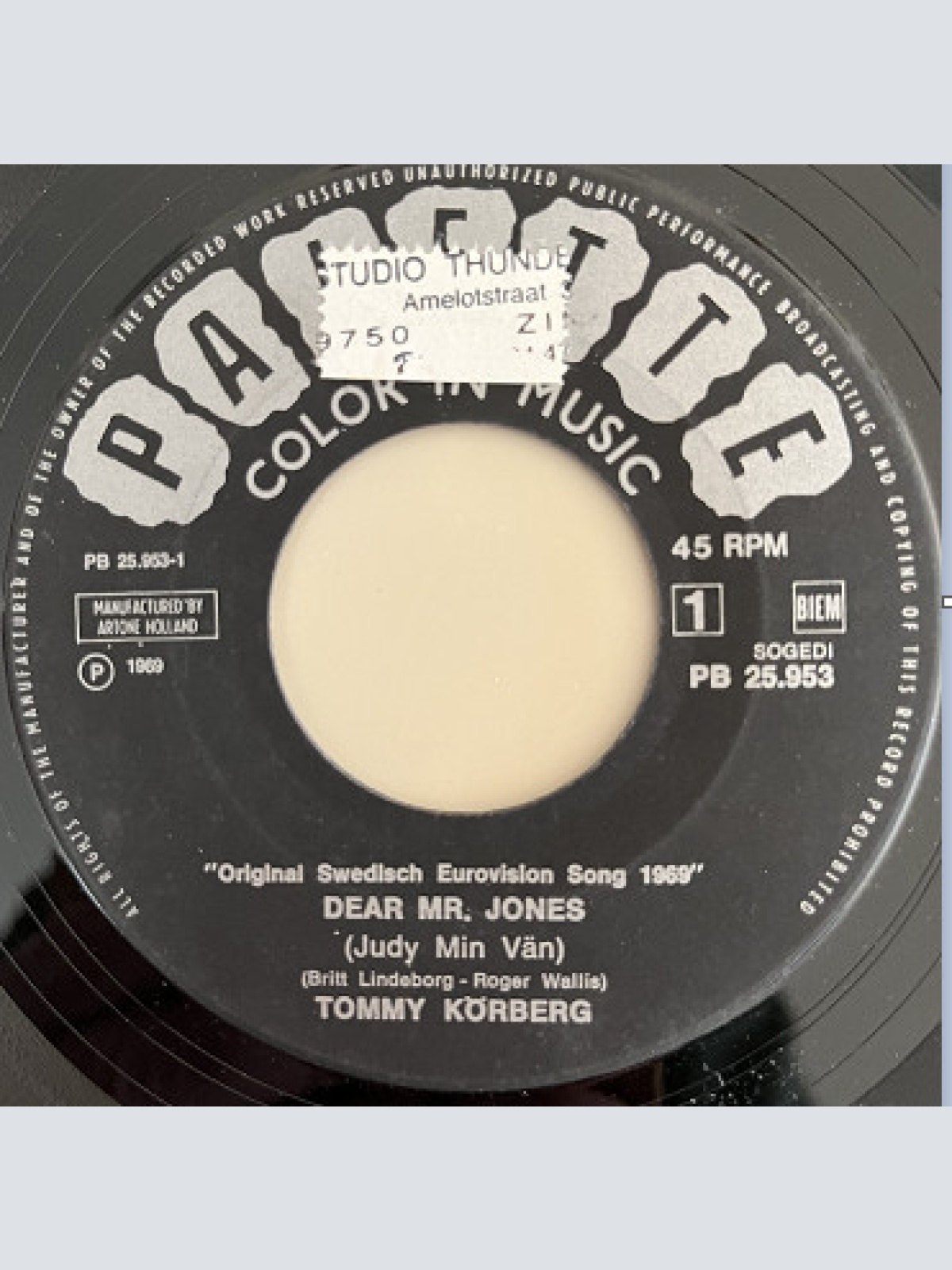 Vinyl / Tommy Körberg - Dear Mr. Jones (Judy Min Vän)