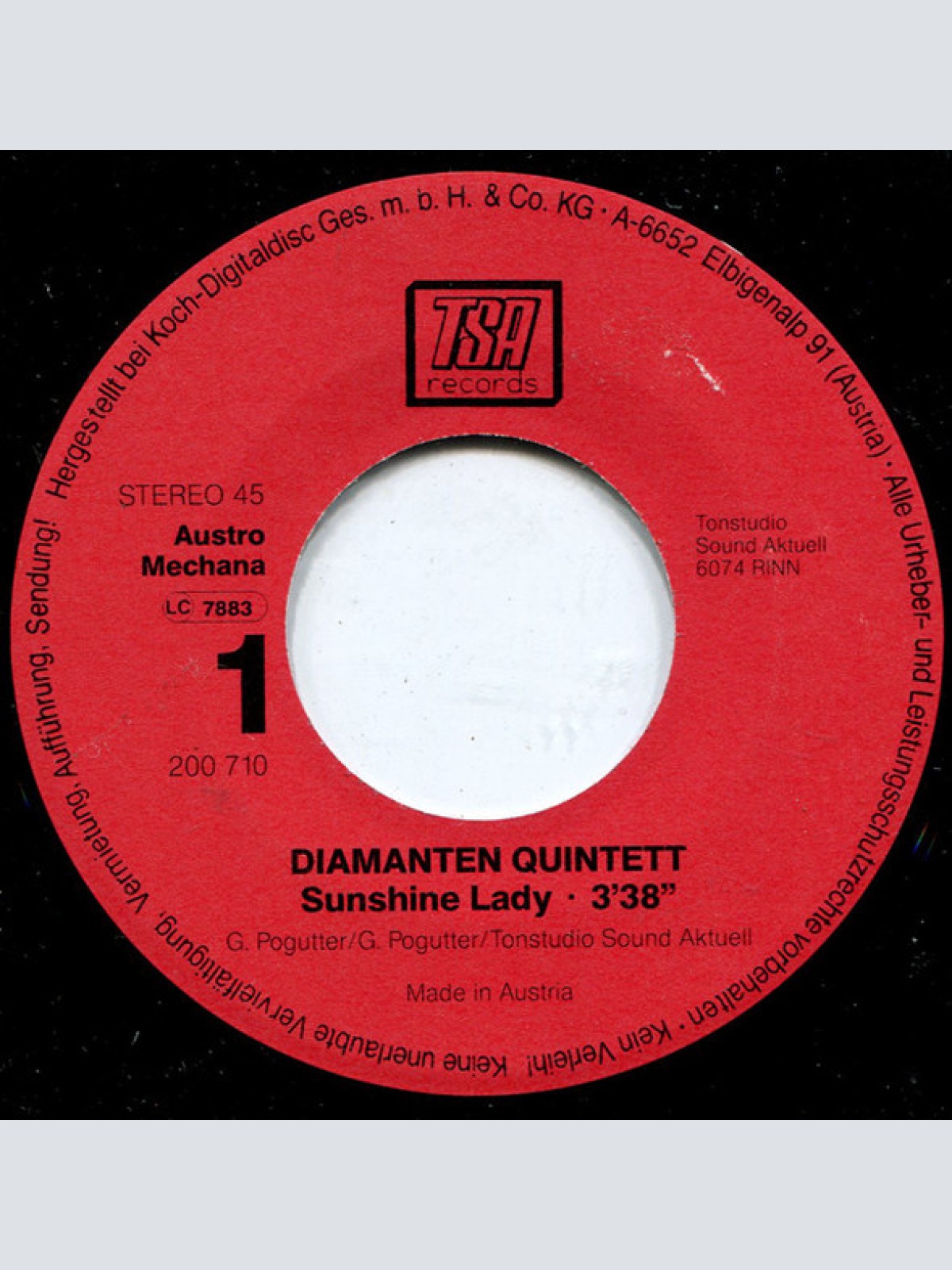 Vinyl / Diamanten* - Sunshine Lady