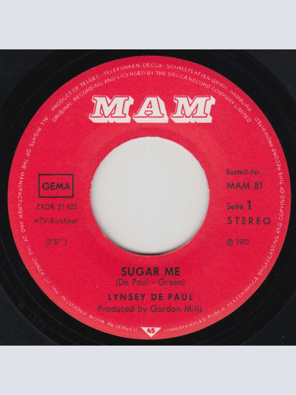 Vinyl / Lynsey De Paul - Sugar Me / Storm In A Teacup