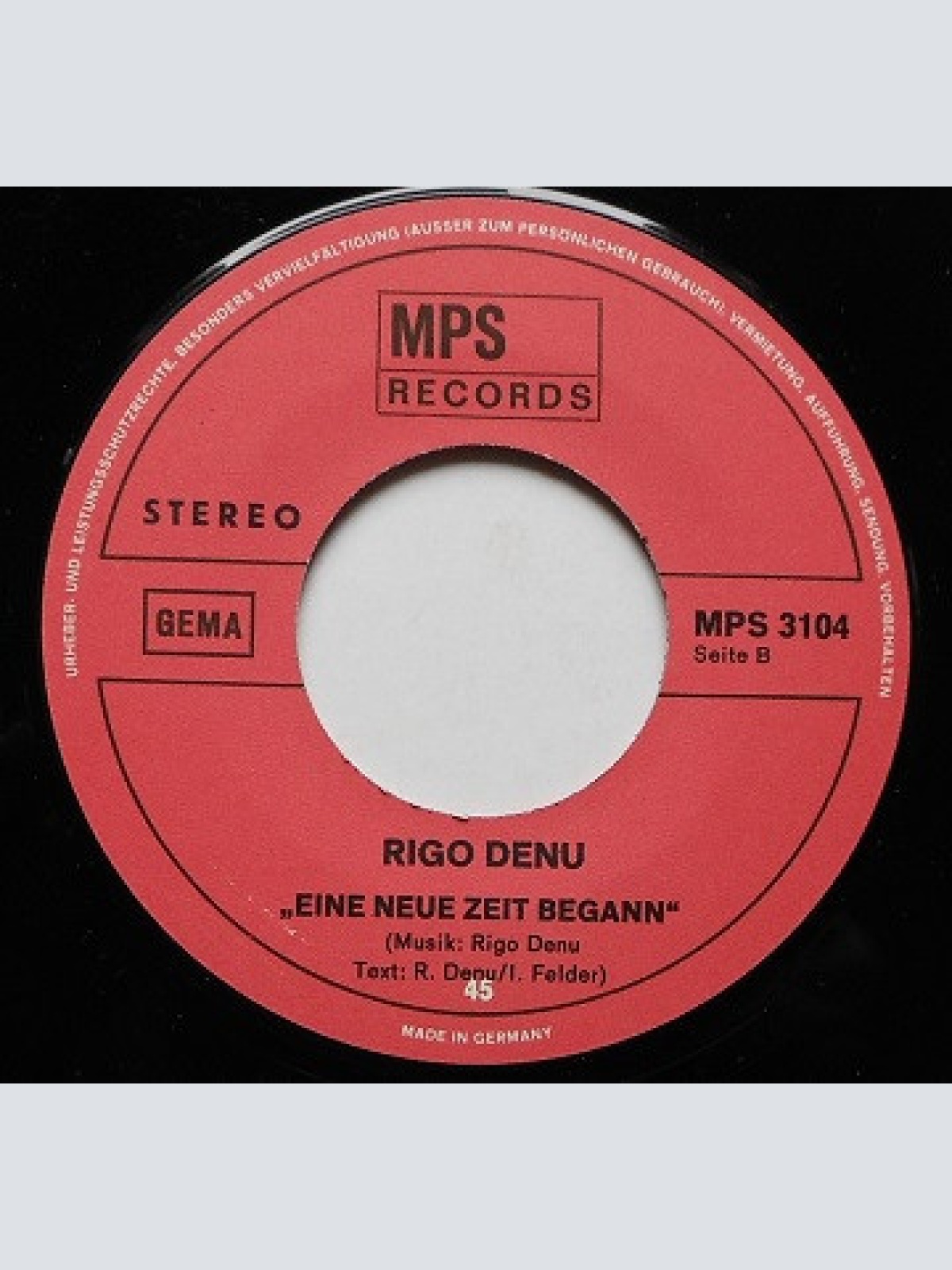 Vinyl / Rigo Denu - Traum Aller Menschen