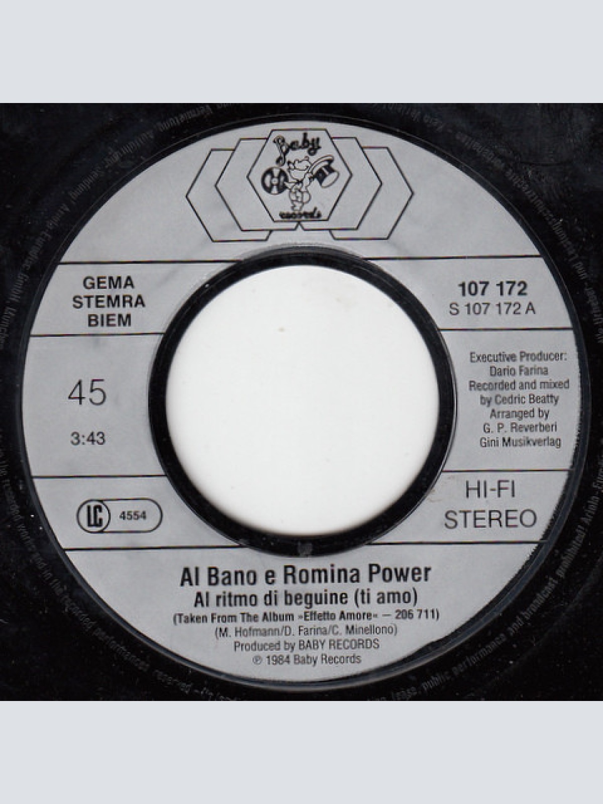 Vinyl / Al Bano E Romina Power* - Al Ritmo De Beguine (Ti Amo)