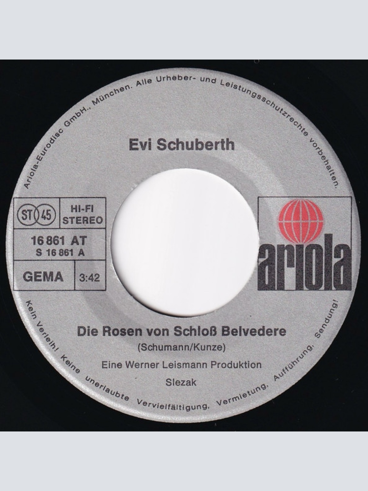 Vinyl / Evi Schuberth - Die Rosen Von Schloß Belvedere