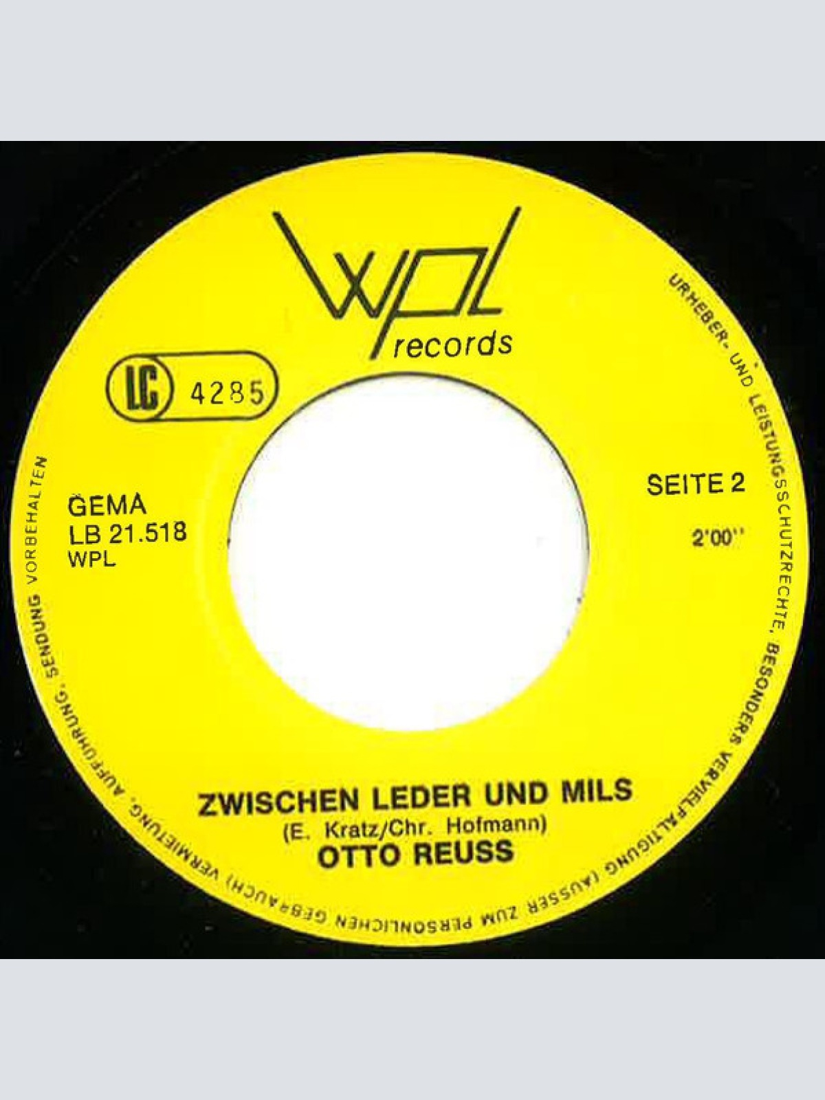 Vinyl / Otto Reuss - Papa Muss AA / Zwischen Leber Und Mils