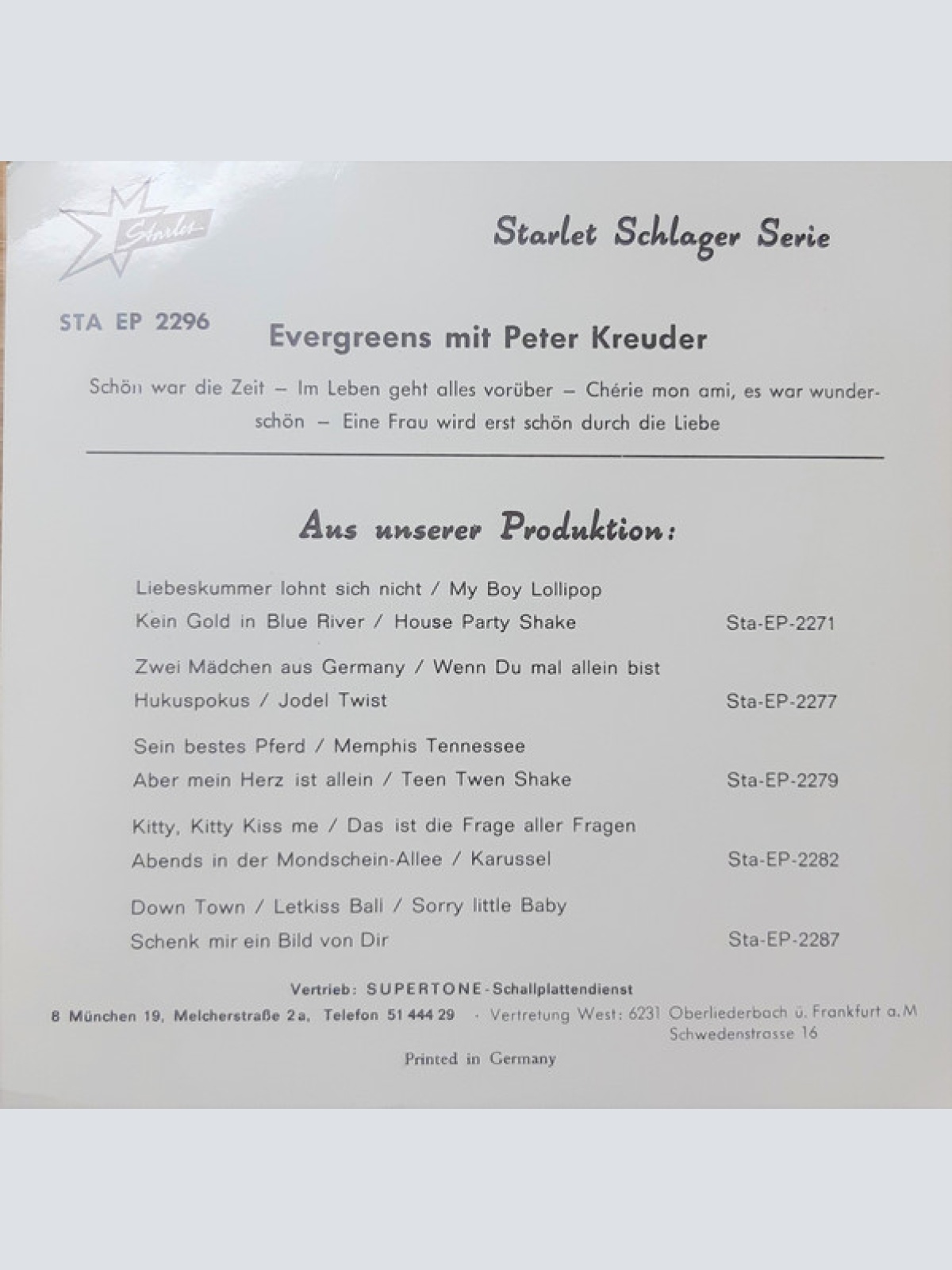 Vinyl / Peter Kreuder - Evergreens Mit Peter Kreuder